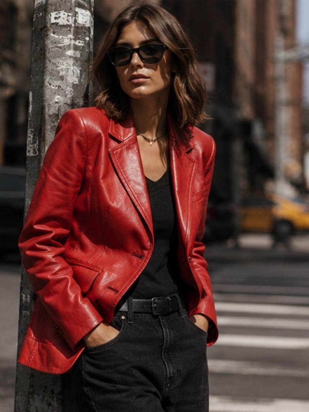 Pamela McCoy 100% Red Leather Jacket 2X